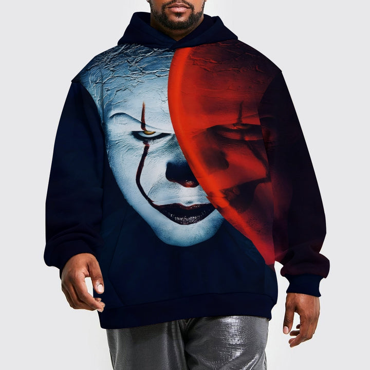 Men's Halloween horror art print long-sleeved hooded 2410008947