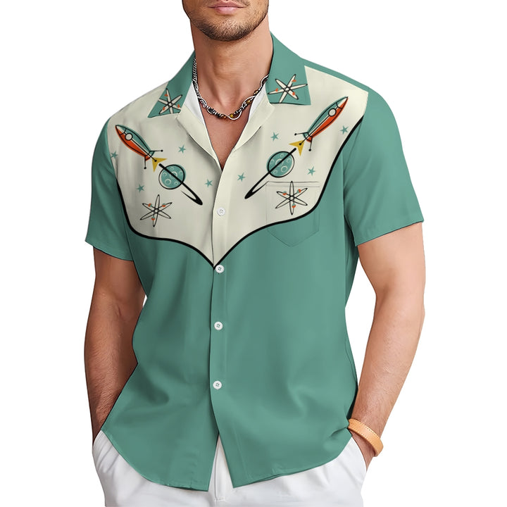 Men's Retro Western Print Casual Shirt 2411000488