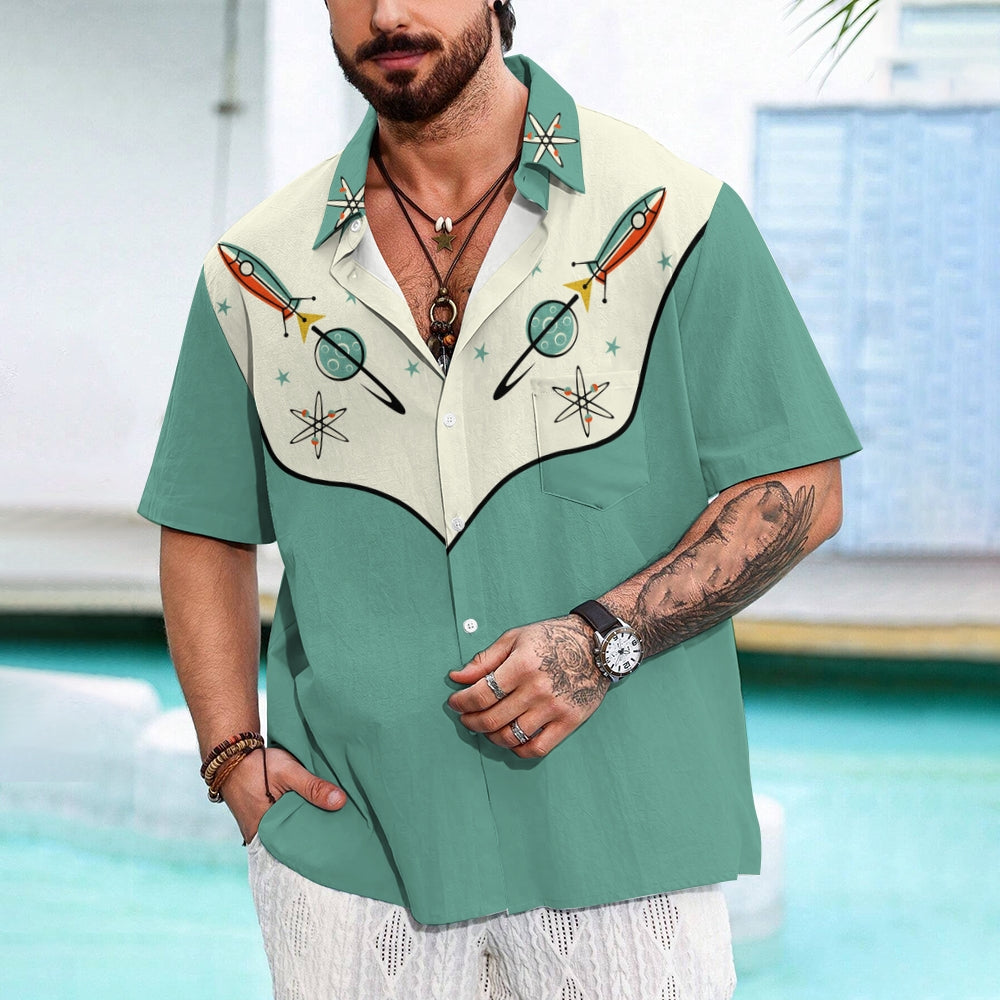 Men's Retro Western Print Casual Shirt 2411000488