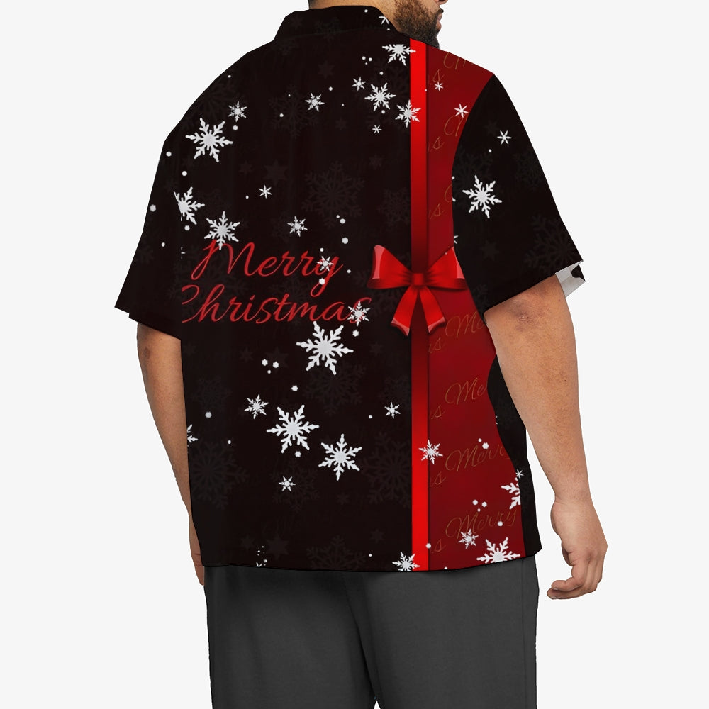 Christmas Snowflakes Gift Box Costume Printing Short Sleeve Shirt