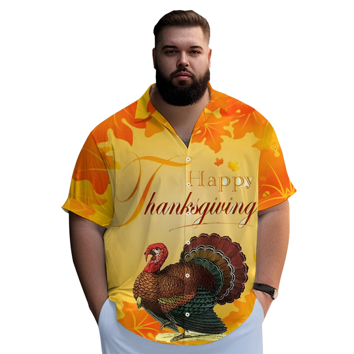 Happy Thanksgiving Turkey Casual Short Sleeve Shirt 2410001522