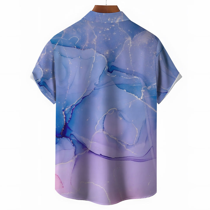 Men's Fluid Art Casual Short Sleeve Shirt 2402000007