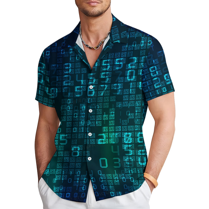 Technology And Digital Geeky Short Sleeved Shirt 2411000808