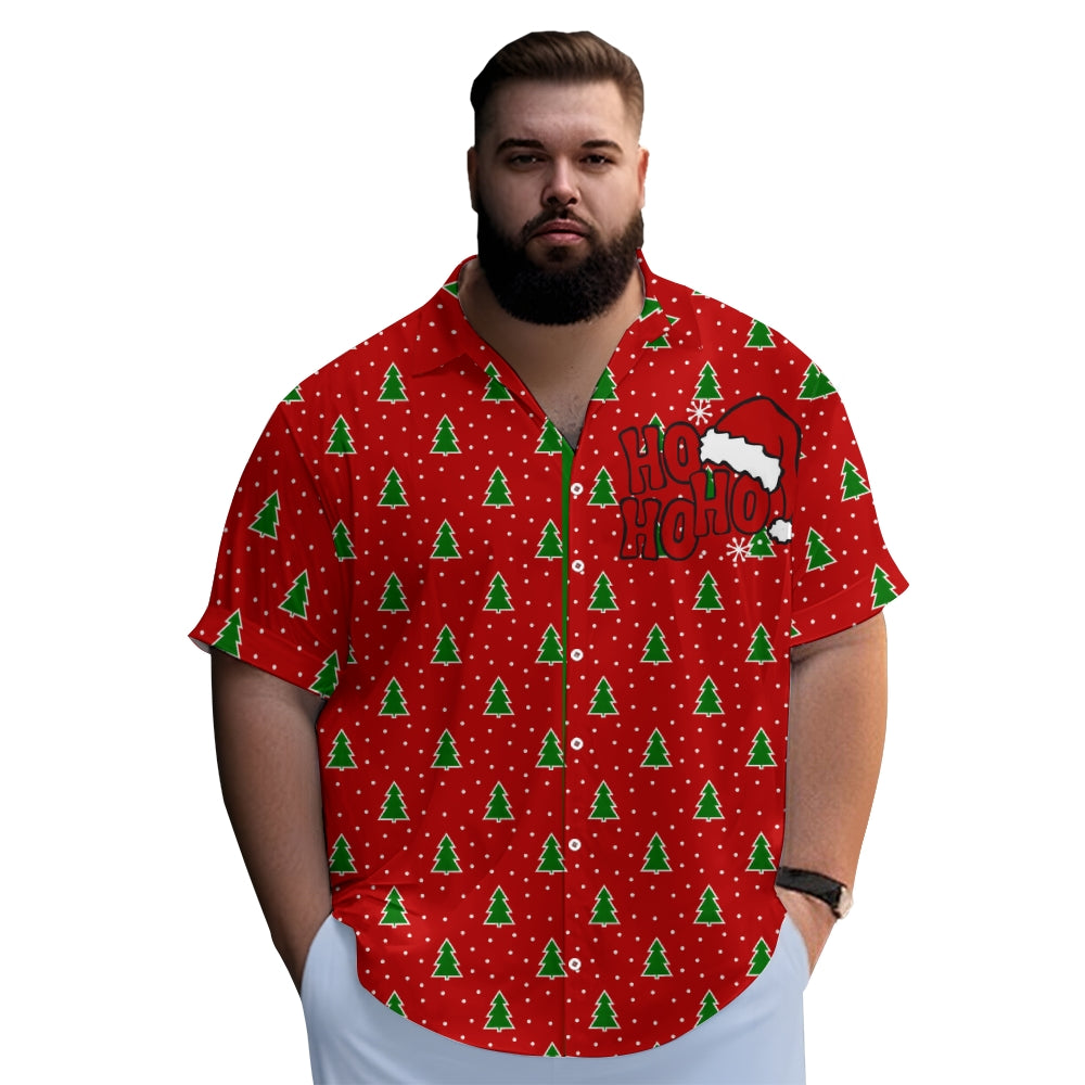 Men's Christmas Tree 3D Digital Print Short Sleeve Shirt 2409003965