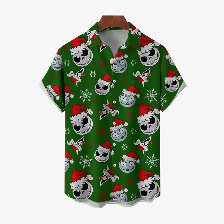 Men's Christmas Skull Goth Casual Shirt 2411001503