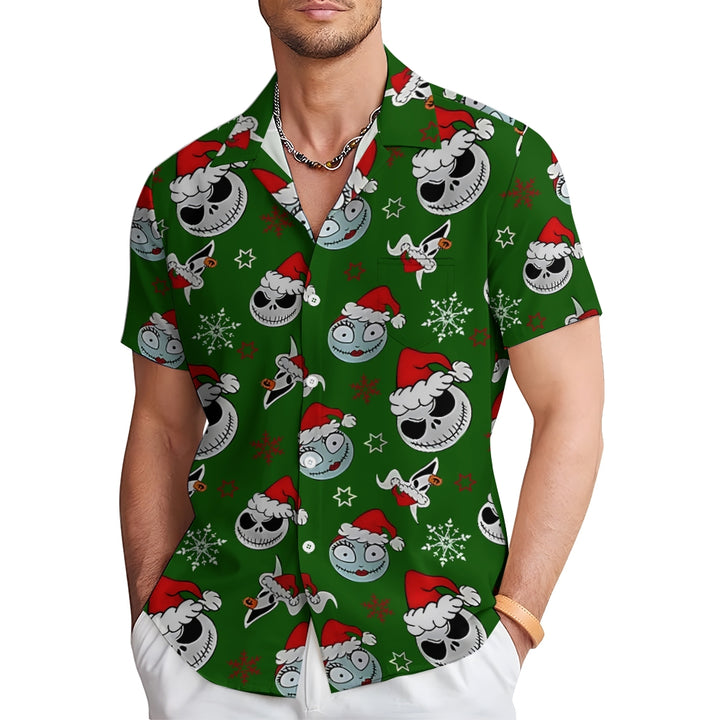 Men's Christmas Skull Goth Casual Shirt 2411001503