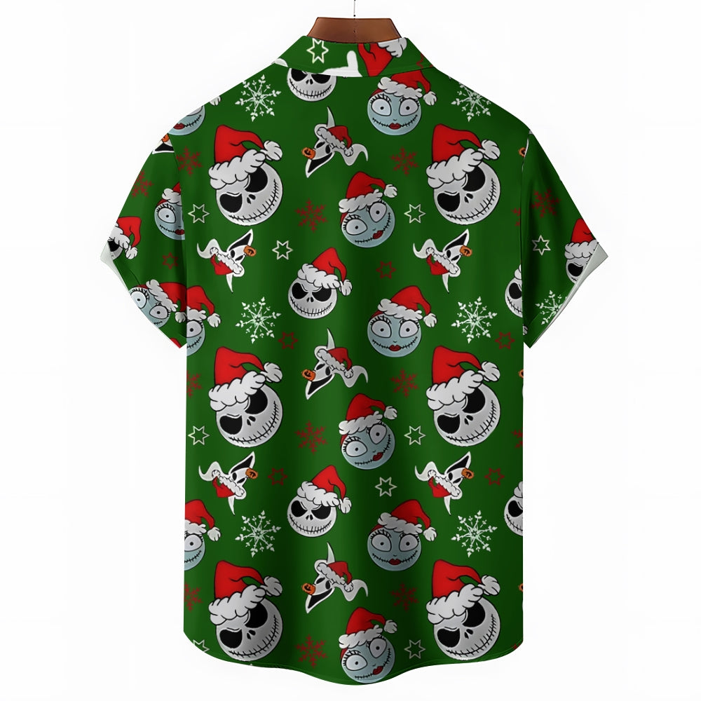 Men's Christmas Skull Goth Casual Shirt 2411001503