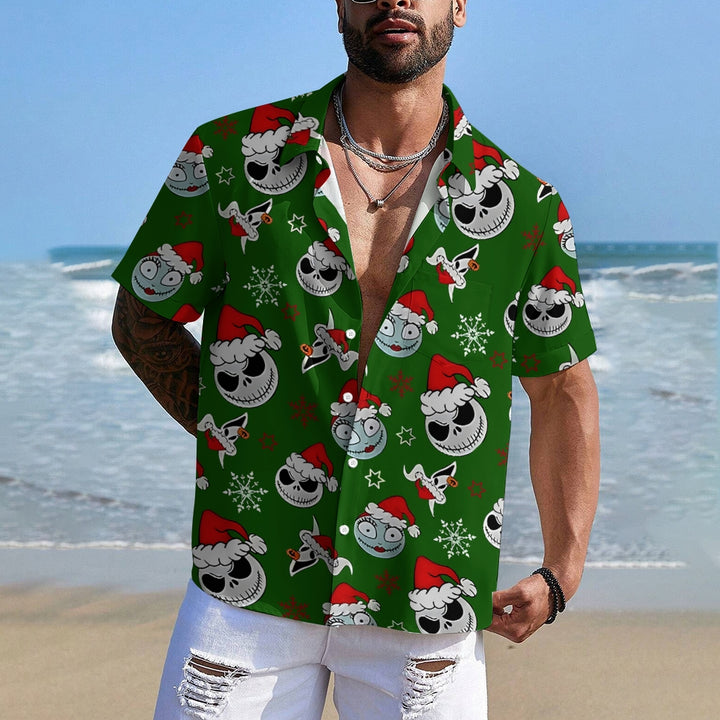 Men's Christmas Skull Goth Casual Shirt 2411001503