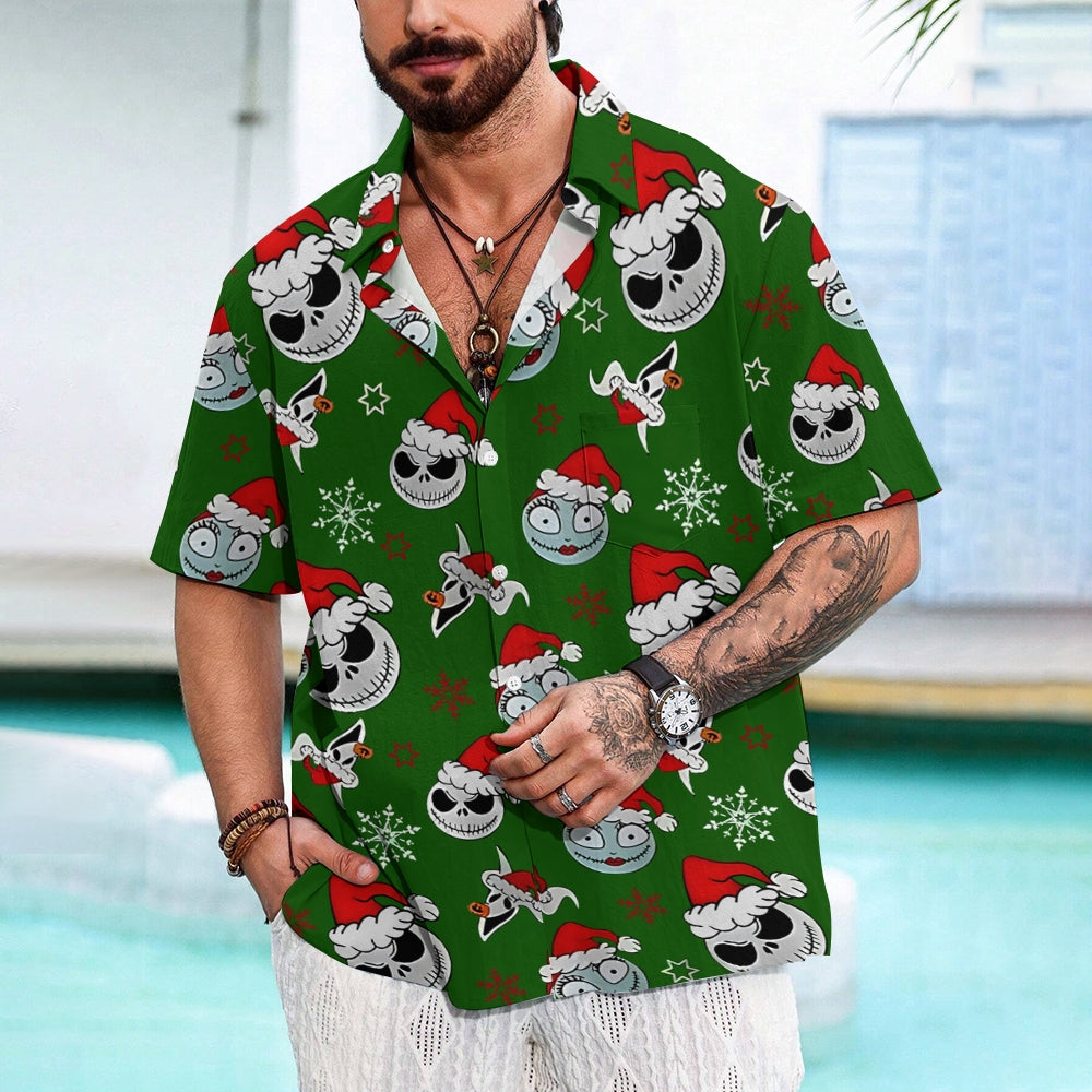 Men's Christmas Skull Goth Casual Shirt 2411001503