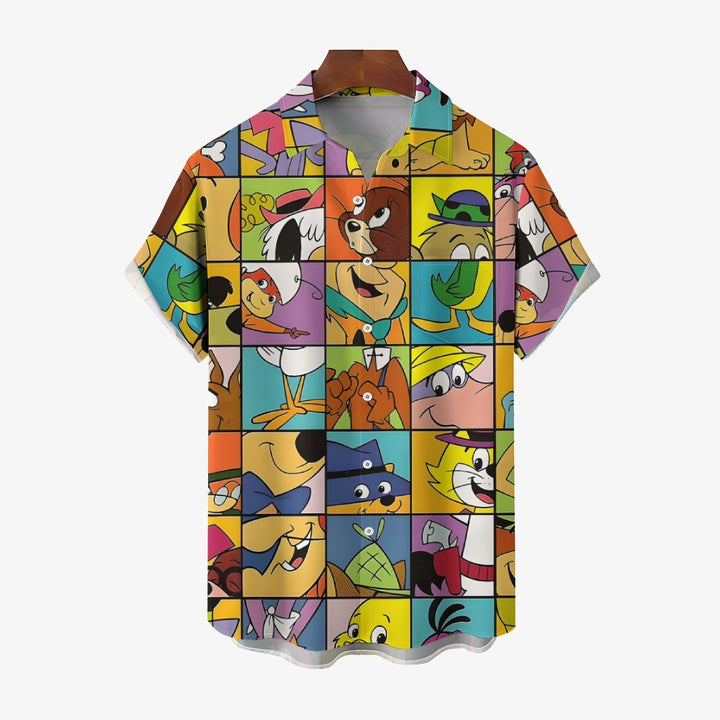 Cute Cartoon Animal Characters Short Sleeve Shirt 2411001823