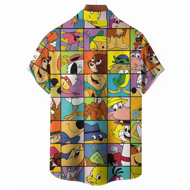 Cute Cartoon Animal Characters Short Sleeve Shirt 2411001823