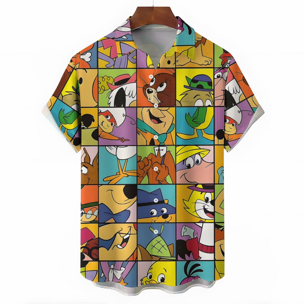 Cute Cartoon Animal Characters Short Sleeve Shirt