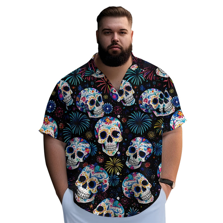 Day of the Dead Skeleton Casual Short Sleeve Shirt