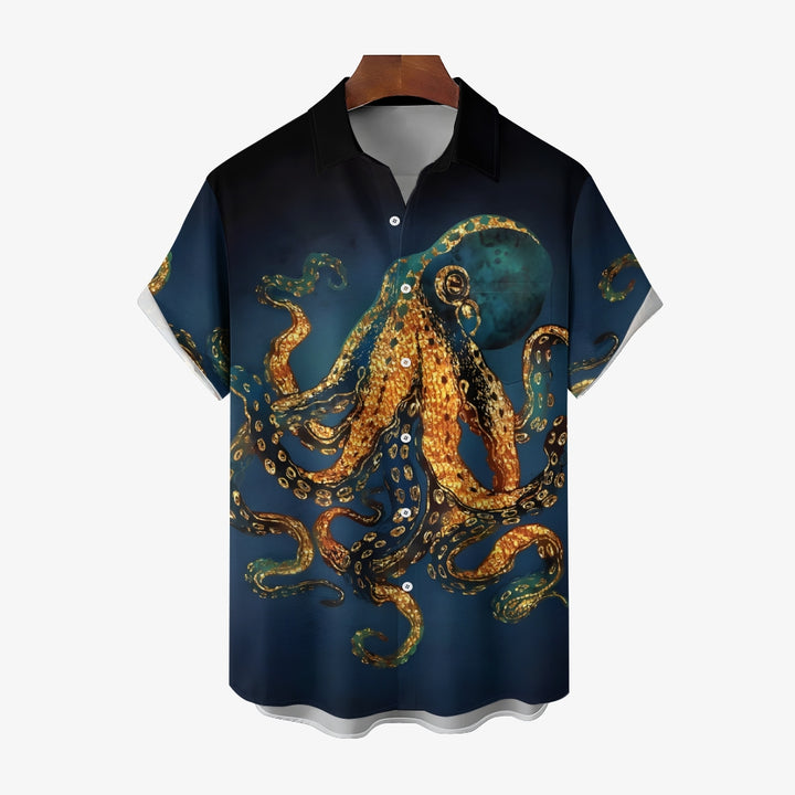 Octopus Casual Large Size Short-Sleeved Shirt 2410007911