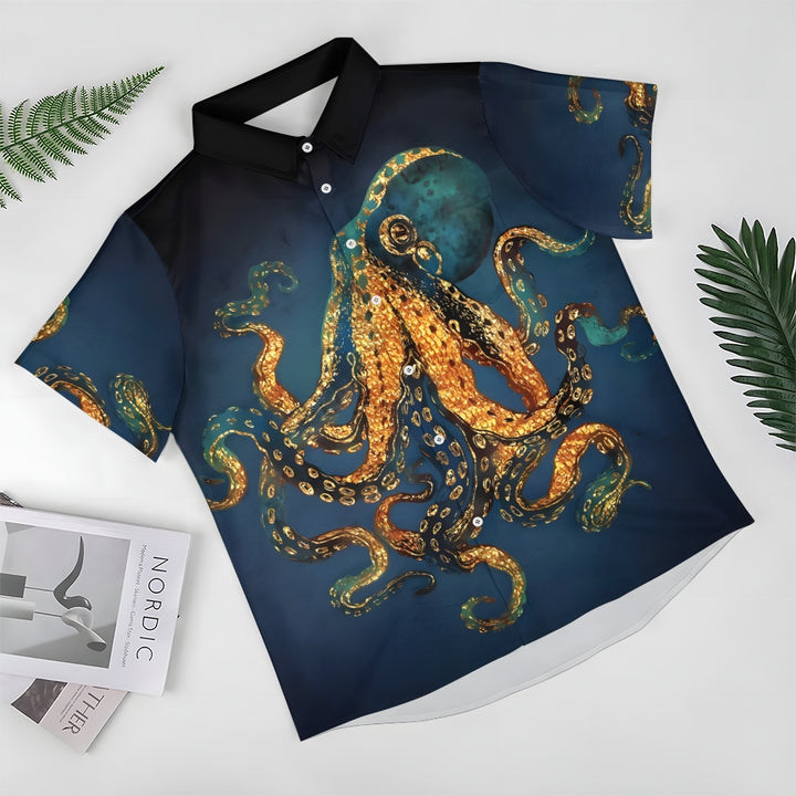 Octopus Casual Large Size Short-Sleeved Shirt 2410007911