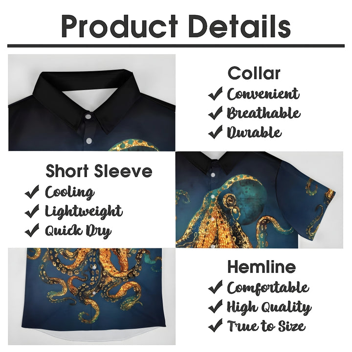 Octopus Casual Large Size Short-Sleeved Shirt 2410007911