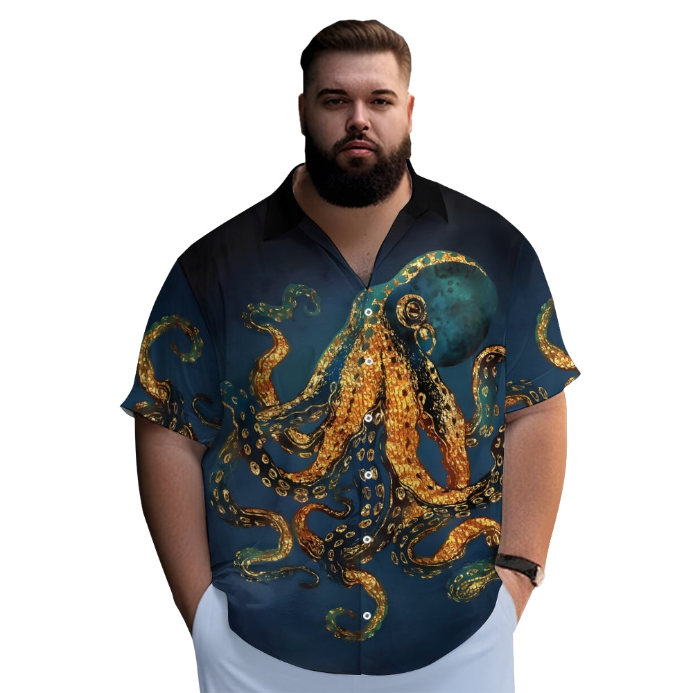 Octopus Casual Large Size Short-Sleeved Shirt 2410007911