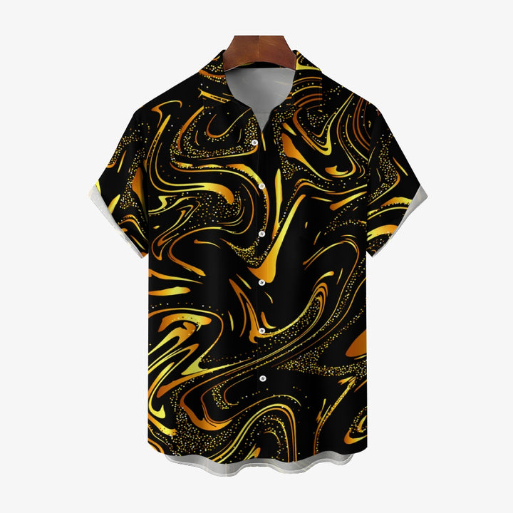 Men's Abstract Pattern 3D Print Short Sleeve Shirts 2411004340