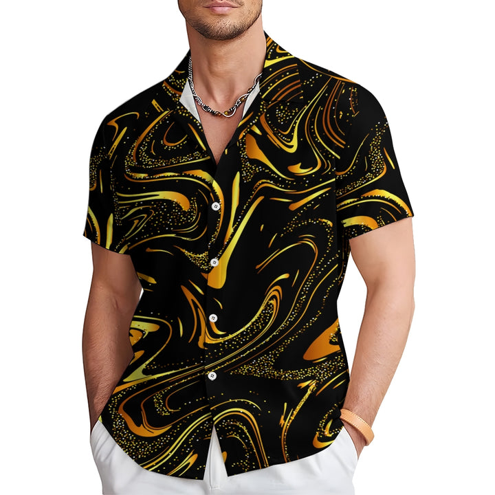 Men's Abstract Pattern 3D Print Short Sleeve Shirts 2411004340