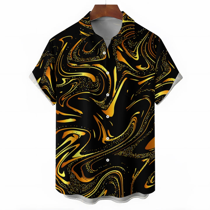 Men's Abstract Pattern 3D Print Short Sleeve Shirts 2411004340