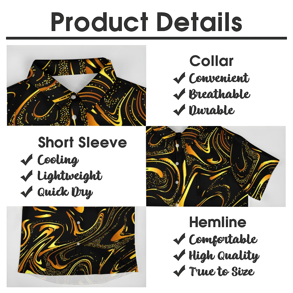 Men's Abstract Pattern 3D Print Short Sleeve Shirts 2411004340