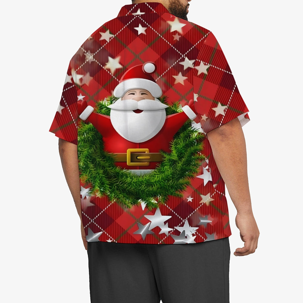 Christmas Themed Casual Chest Pocket Short Sleeve Shirt 2309000281