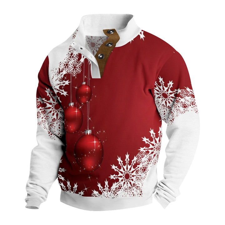 Men's Christmas Trendy Snowflake Graphic Print Sweatshirt 240802441