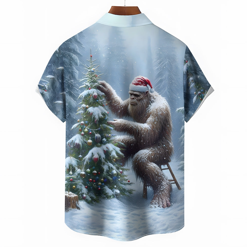 Men's Christmas Bigfoot Short Sleeve Shirt 2411006043