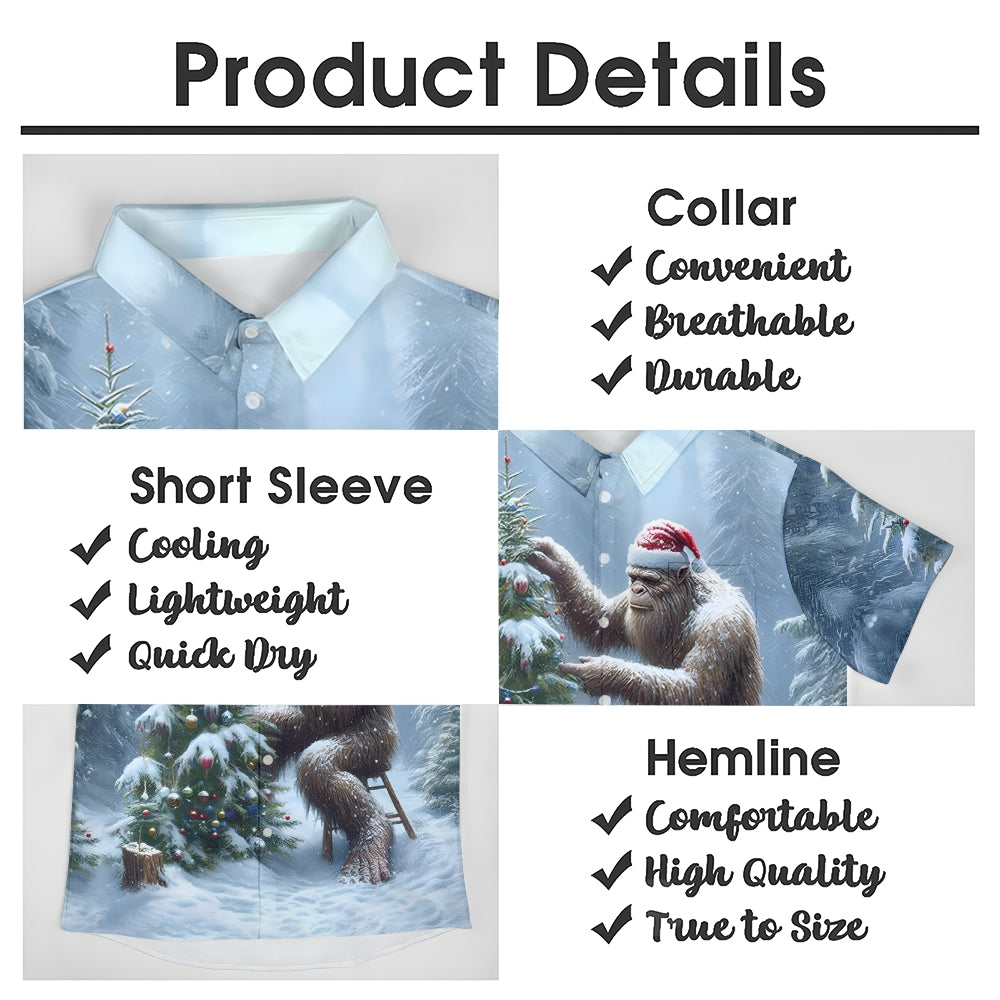 Men's Christmas Bigfoot Short Sleeve Shirt 2411006043