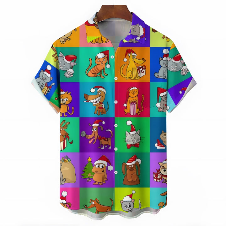 Men's Fashion Casual Cartoon Character Print Shirt