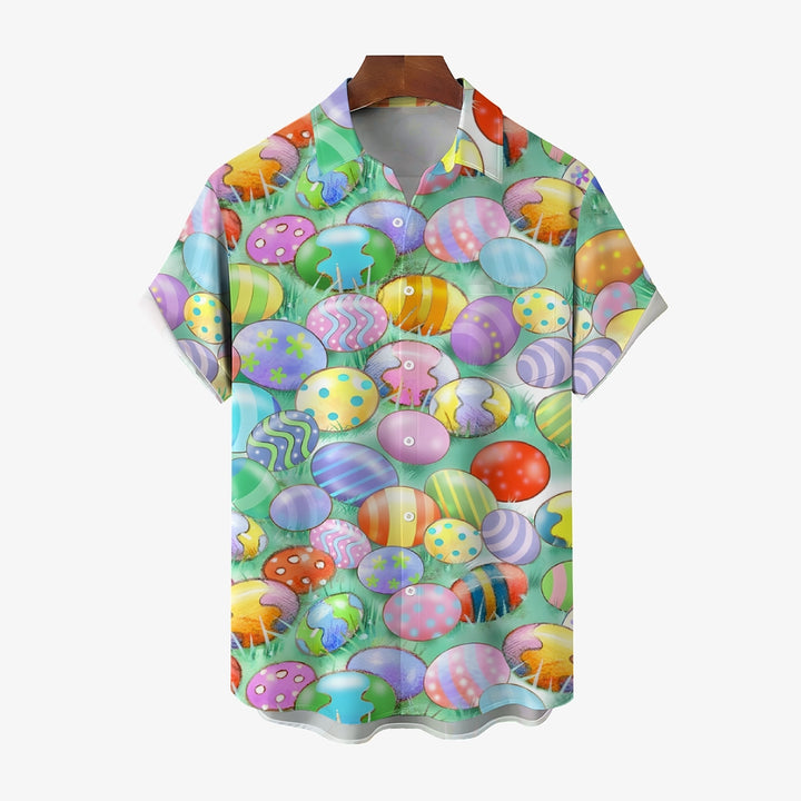 Easter Egg Casual Short Sleeve Shirt 2402000034