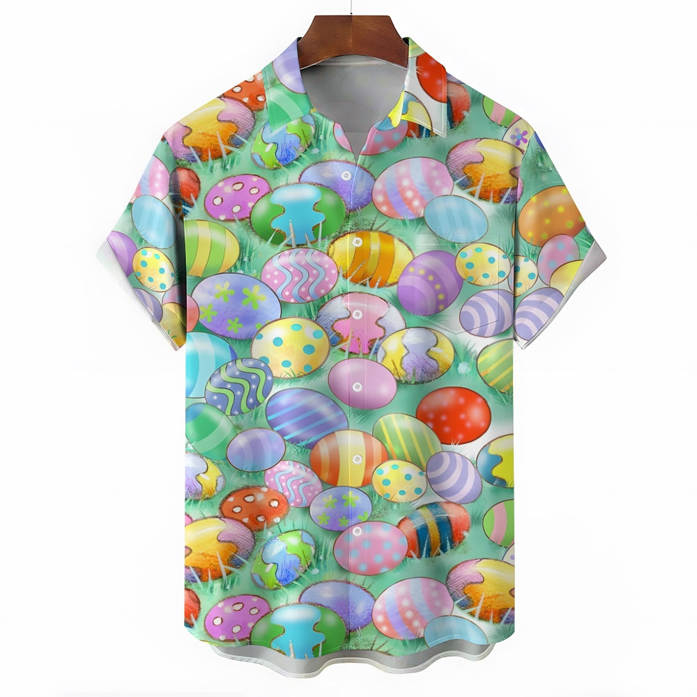 Easter Egg Casual Short Sleeve Shirt 2402000034