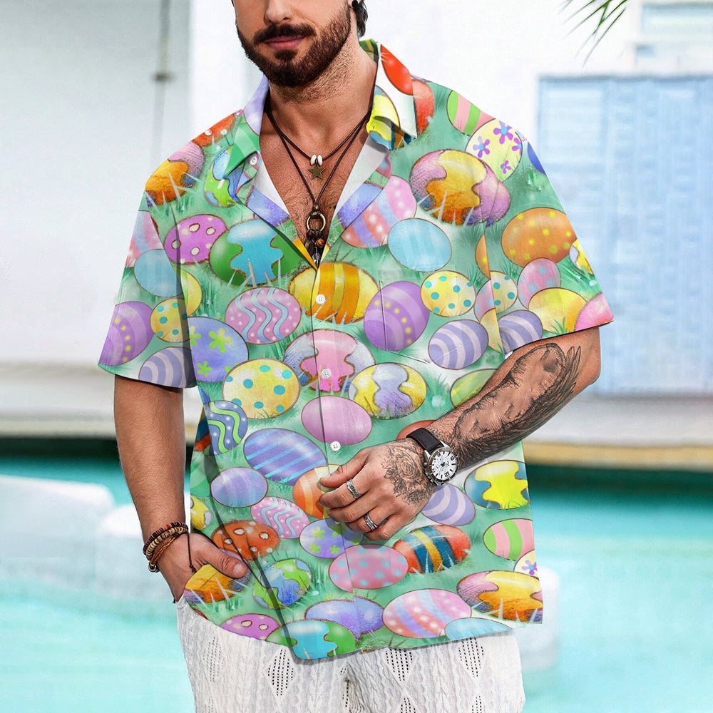 Easter Egg Casual Short Sleeve Shirt 2402000034