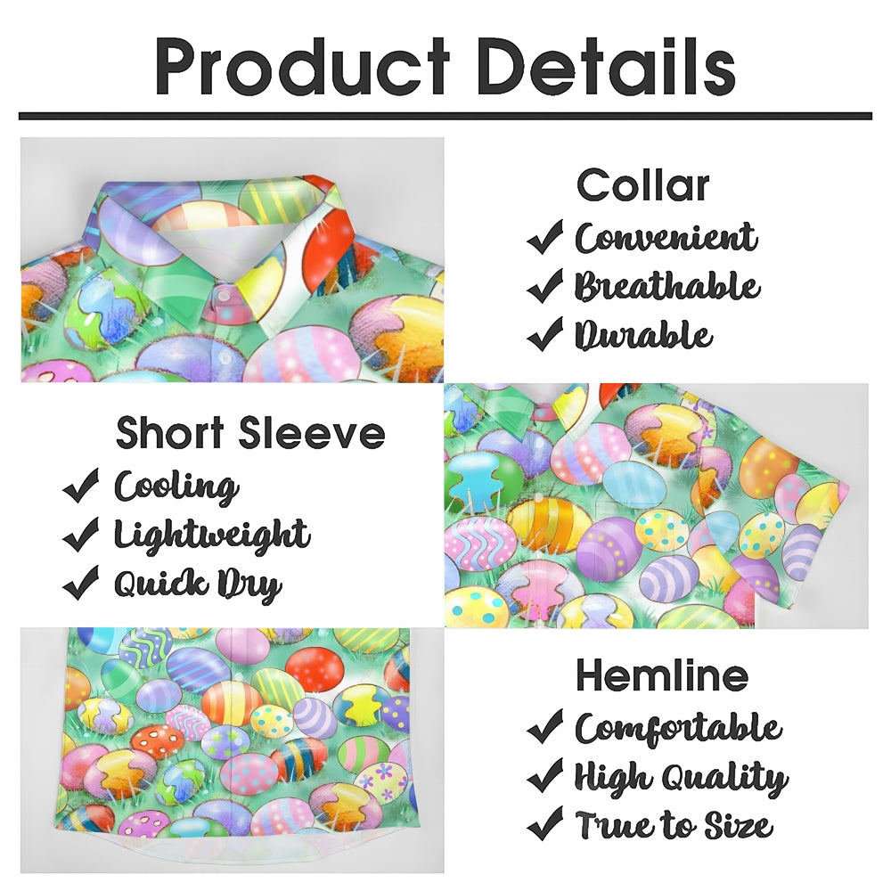 Easter Egg Casual Short Sleeve Shirt 2402000034