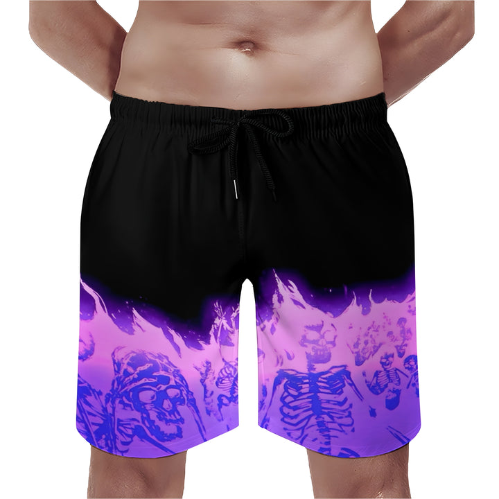 Men's Sports Skull Flame Horror Shorts 2402000208