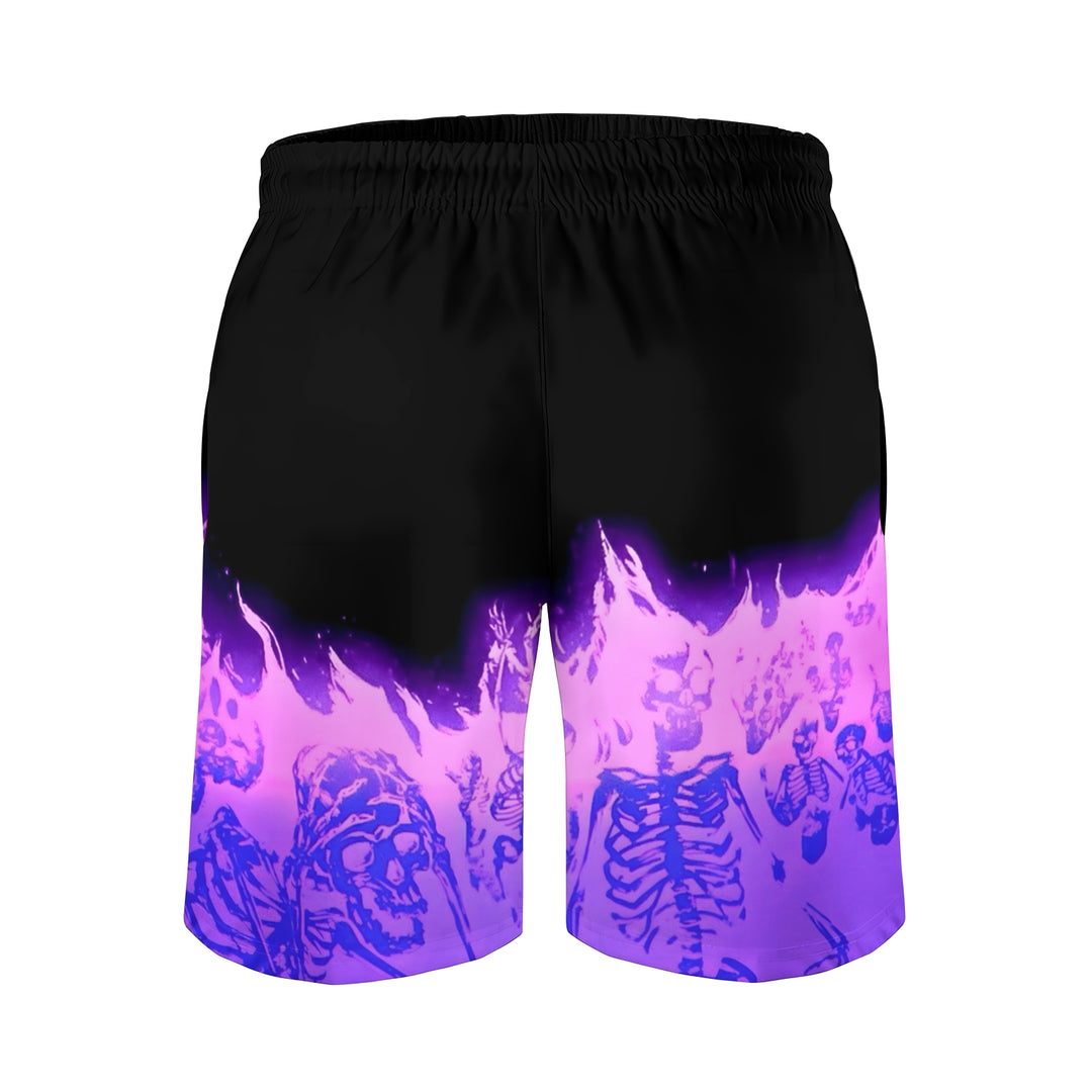 Men's Sports Skull Flame Horror Shorts 2402000208