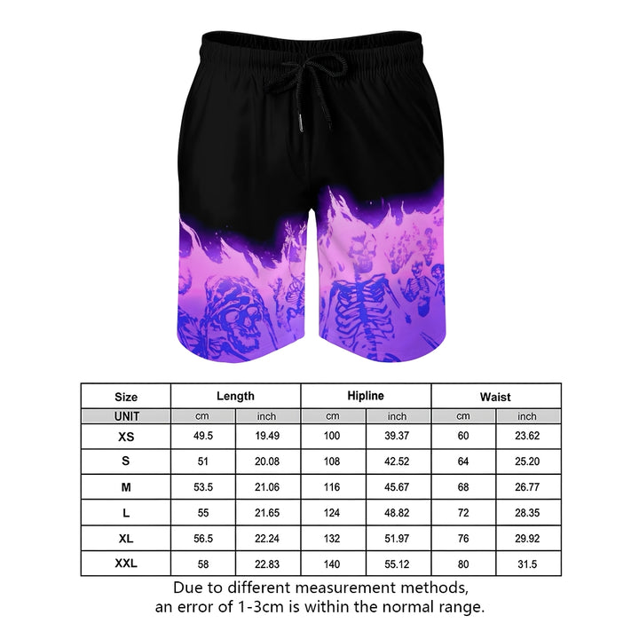 Men's Sports Skull Flame Horror Shorts 2402000208