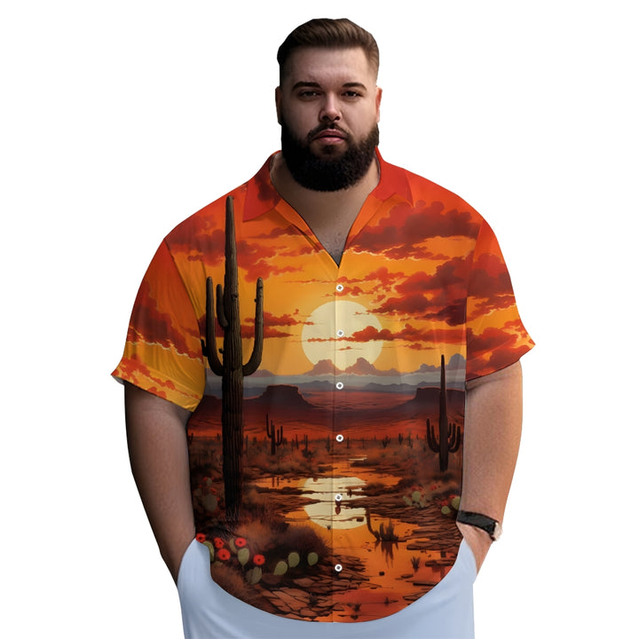 Men's Gobi Desert Cactus Landscape Casual Short Sleeve Shirt 2401000399