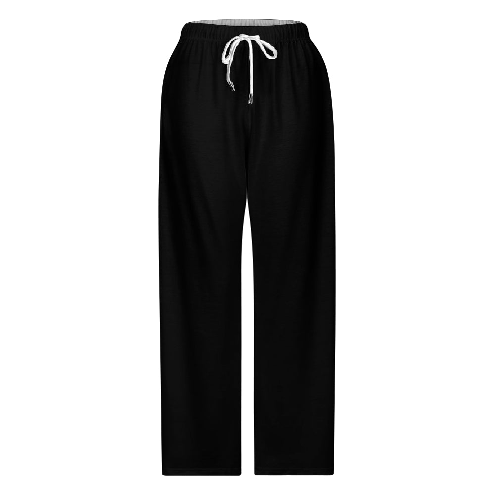 Men Casual Loose Drawstring Wide Leg Straight Trousers 2411009406