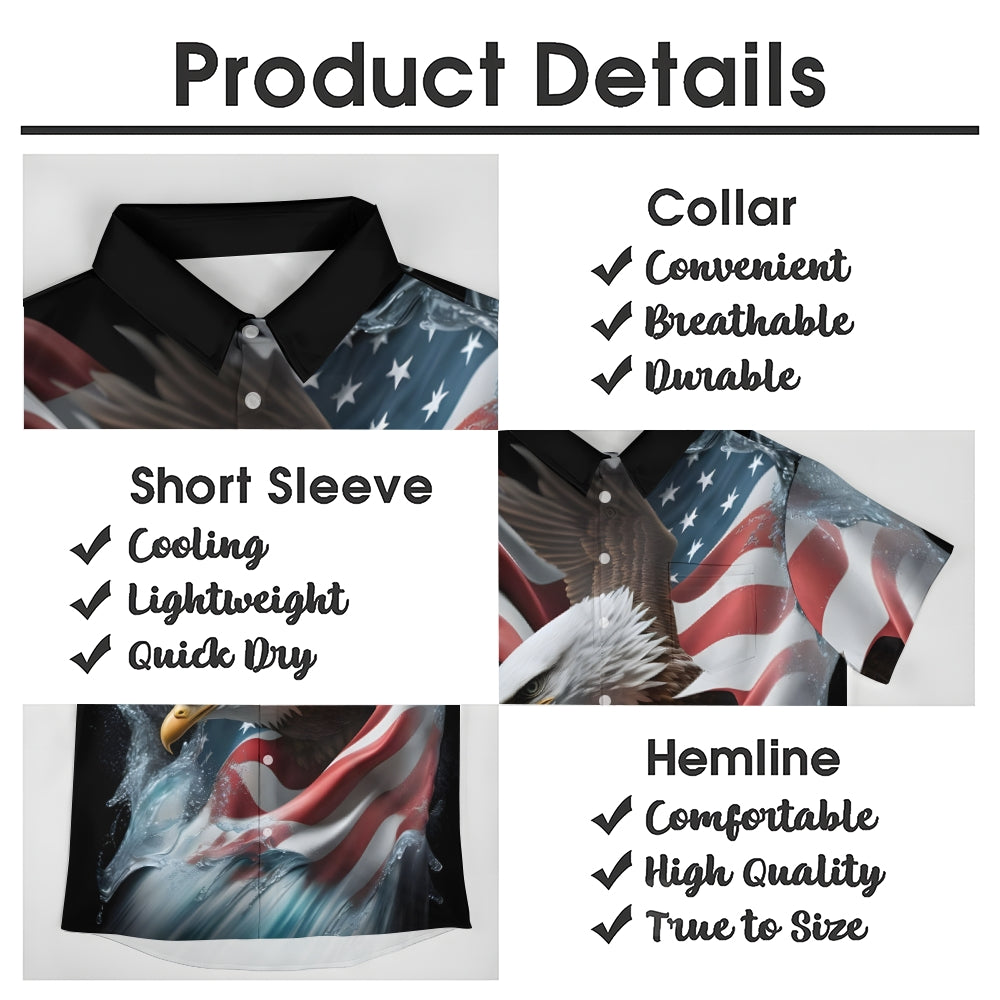 Men's Eagle Patriotism Casual Short Sleeve Shirt 2404000250