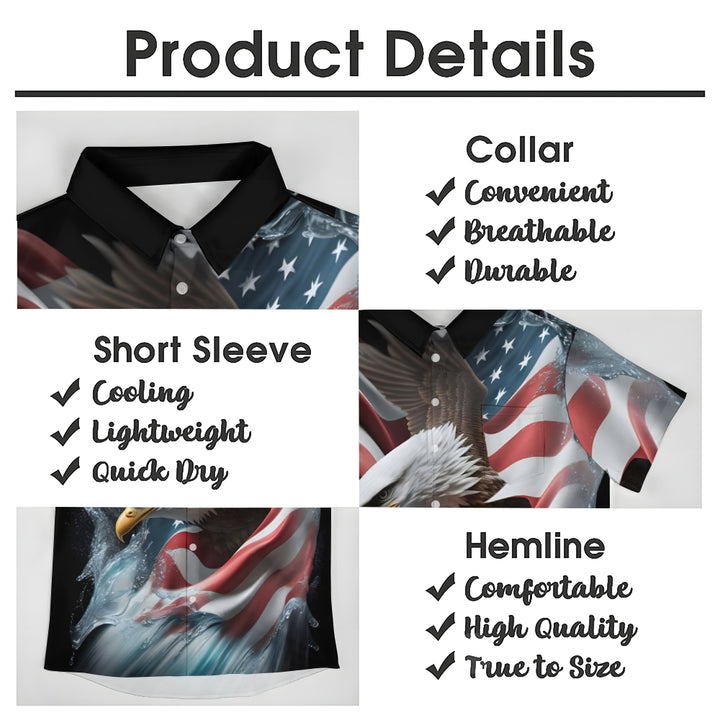 Men's Eagle Patriotism Casual Short Sleeve Shirt 2404000250