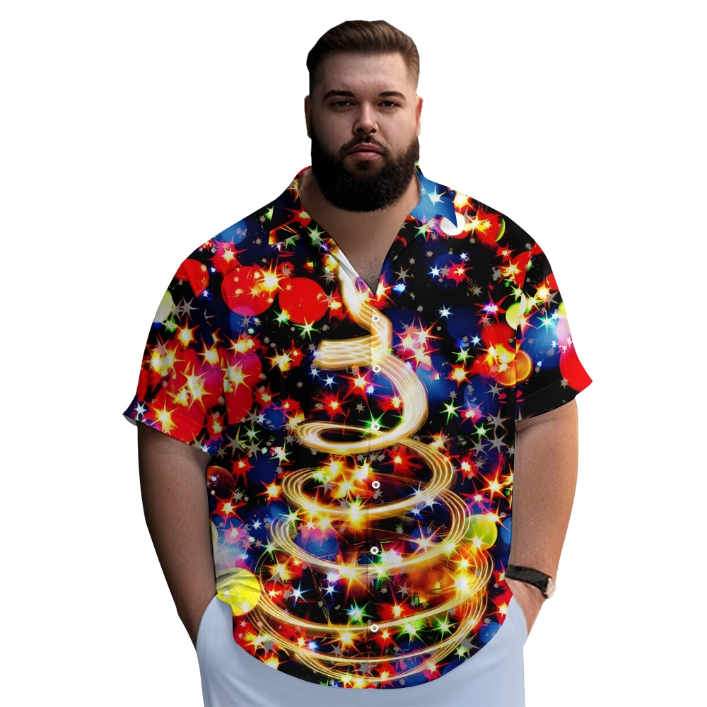 Illuminated Christmas Tree Casual Short Sleeved Shirt 2311000070