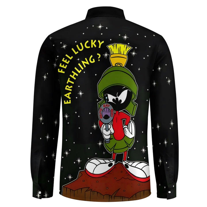 Men's Christmas Cartoon Character Print Long Sleeve Shirt 2411010362