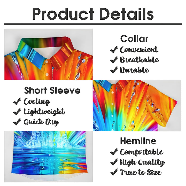 Men's bright print short-sleeved shirt 2411010971