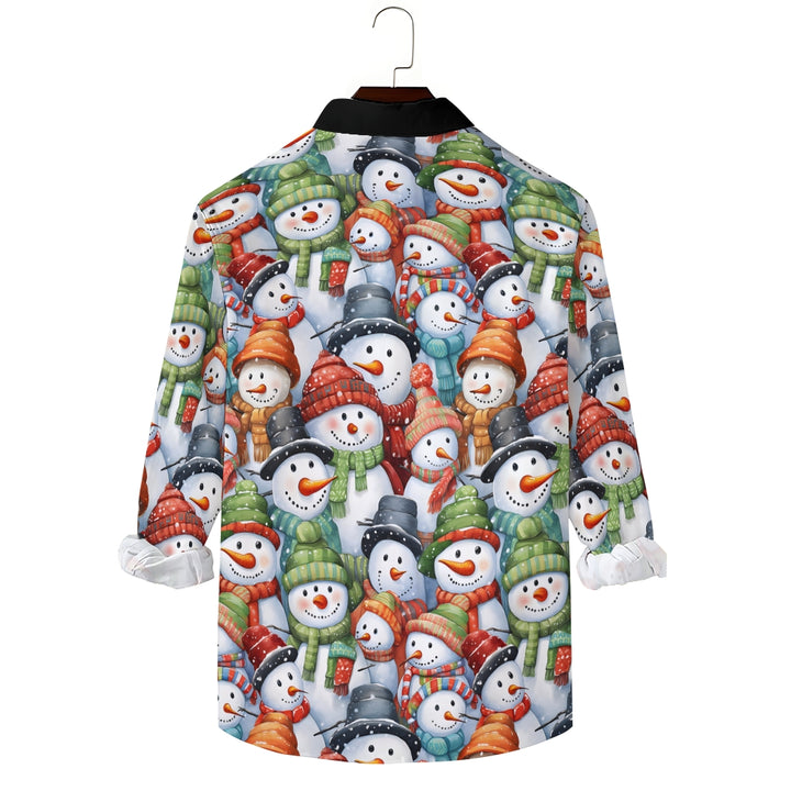 Snowman Men's Pocket Long Sleeve Shirts 2411011034