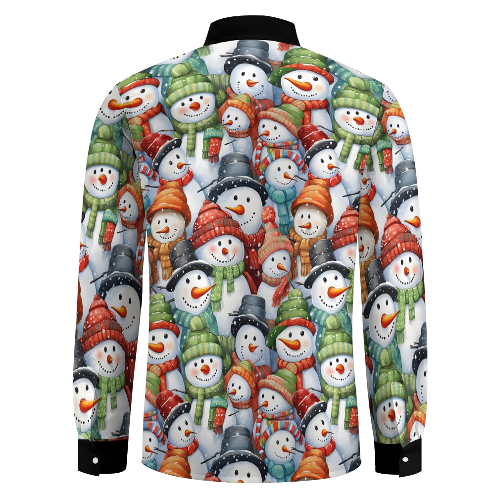 Snowman Men's Pocket Long Sleeve Shirts 2411011034