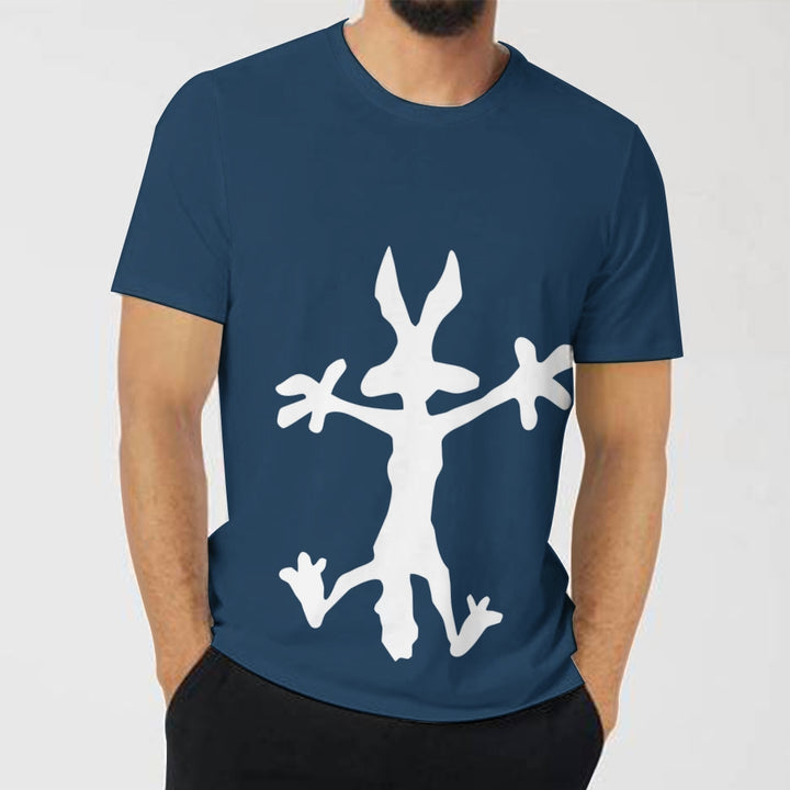 Cheerful Bunny Art Print Casual Short Sleeve T-Shirt