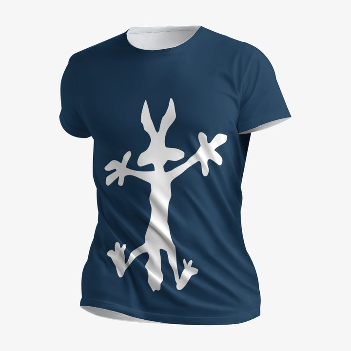 Cheerful Bunny Art Print Casual Short Sleeve T-Shirt