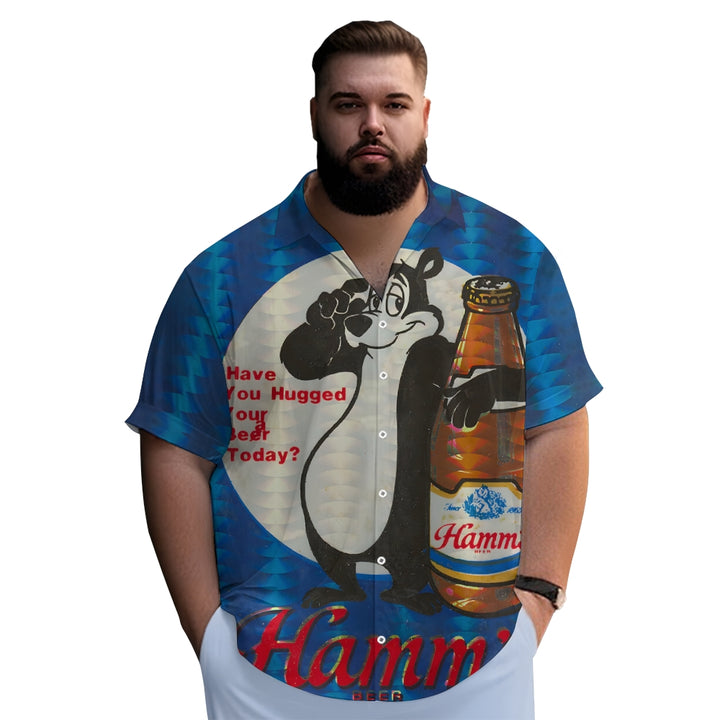 Men's Hamm's Beer Printed Casual Plus Size Shirts 2407004871