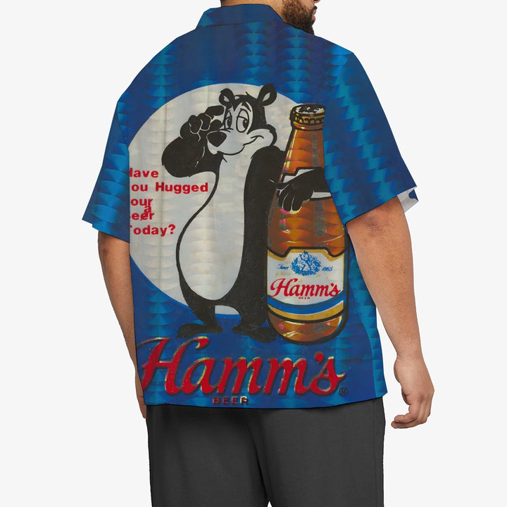 Men's Hamm's Beer Printed Casual Plus Size Shirts 2407004871